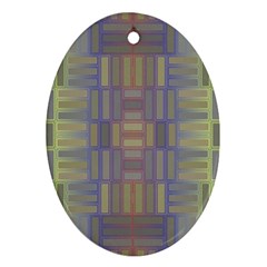 Gradient Rectangles Oval Ornament (two Sides) by LalyLauraFLM