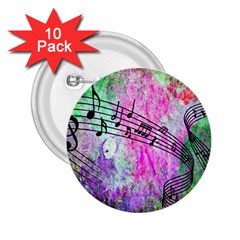 Abstract Music  2 25  Buttons (10 Pack) 
