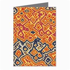 Red Blue Yellow Chaos Greeting Card