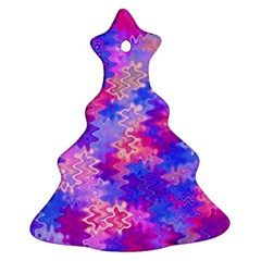 Pink And Purple Marble Waves Ornament (christmas Tree) by KirstenStar