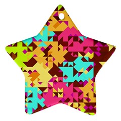 Shapes In Retro Colors Ornament (star) by LalyLauraFLM