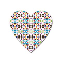 Colorful Dots Pattern Magnet (heart) by LalyLauraFLM