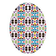 Colorful Dots Pattern Oval Ornament (two Sides) by LalyLauraFLM