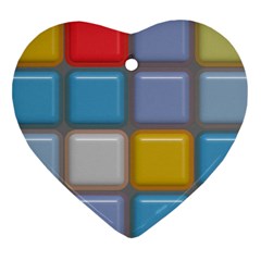 Shiny Squares Pattern Ornament (heart) by LalyLauraFLM