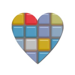 Shiny Squares Pattern Magnet (heart) by LalyLauraFLM