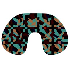 Distorted Shapes In Retro Colors Travel Neck Pillow