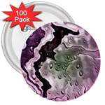 Wet Metal Pink 3  Buttons (100 pack) 