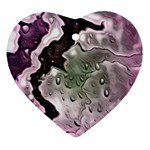 Wet Metal Pink Heart Ornament (2 Sides)
