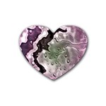 Wet Metal Pink Rubber Coaster (Heart) 