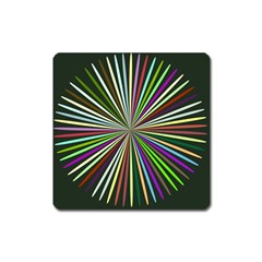 Colorful Rays Magnet (square) by LalyLauraFLM