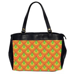 70s Green Orange Pattern Office Handbags (2 Sides)  by ImpressiveMoments