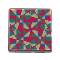 Shapes In Squares Pattern Memory Card Reader (square) by LalyLauraFLM