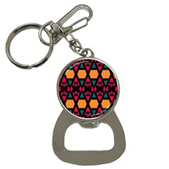 Rhombus And Other Shapes Pattern Bottle Opener Key Chain by LalyLauraFLM