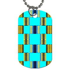 Triangles In Rectangles Pattern Dog Tag (two Sides) by LalyLauraFLM