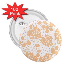 Floral Wallpaper Peach 2 25  Buttons (100 Pack)  by ImpressiveMoments