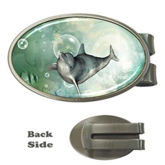 Funny Dswimming Dolphin Money Clips (oval) 