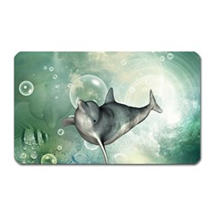 Funny Dswimming Dolphin Magnet (rectangular)