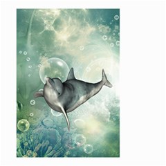 Funny Dswimming Dolphin Small Garden Flag (two Sides)