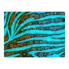 Turquoise Blue Zebra Abstract  Double Sided Flano Blanket (mini)  by OCDesignss