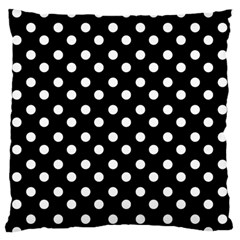 Black And White Polka Dots Large Flano Cushion Cases (one Side)  by GardenOfOphir