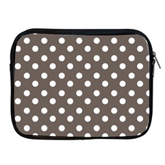Brown And White Polka Dots Apple Ipad 2/3/4 Zipper Cases by GardenOfOphir