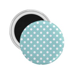 Blue And White Polka Dots 2 25  Magnets by GardenOfOphir