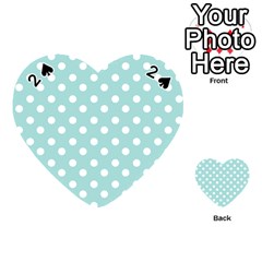 Blue And White Polka Dots Playing Cards 54 (heart)  by GardenOfOphir