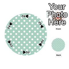 Light Blue And White Polka Dots Playing Cards 54 (round)  by GardenOfOphir