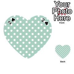 Light Blue And White Polka Dots Playing Cards 54 (heart)  by GardenOfOphir