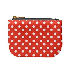 Indian Red Polka Dots Mini Coin Purses by GardenOfOphir