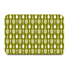 Olive Green Spatula Spoon Pattern Plate Mats by GardenOfOphir