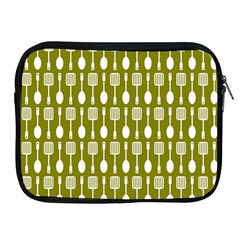 Olive Green Spatula Spoon Pattern Apple Ipad 2/3/4 Zipper Cases by GardenOfOphir