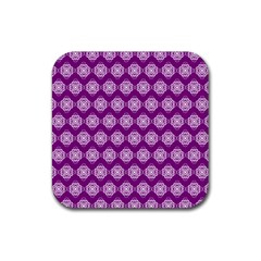 Abstract Knot Geometric Tile Pattern Rubber Coaster (square)  by GardenOfOphir