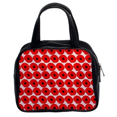 Red Peony Flower Pattern Classic Handbags (2 Sides) by GardenOfOphir