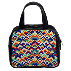Trendy Chic Modern Chevron Pattern Classic Handbags (2 Sides) by GardenOfOphir