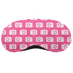 Pink Modern Chic Vector Camera Illustration Pattern Sleeping Masks by GardenOfOphir