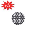 Modern Chic Vector Camera Illustration Pattern 1  Mini Buttons (10 pack) 