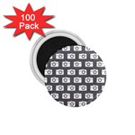 Modern Chic Vector Camera Illustration Pattern 1.75  Magnets (100 pack) 