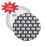 Modern Chic Vector Camera Illustration Pattern 2.25  Buttons (100 pack) 