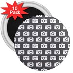 Modern Chic Vector Camera Illustration Pattern 3  Magnets (10 pack) 