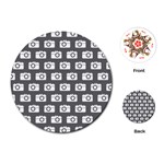 Modern Chic Vector Camera Illustration Pattern Playing Cards (Round) 