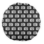 Modern Chic Vector Camera Illustration Pattern Large 18  Premium Round Cushions