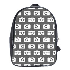 Modern Chic Vector Camera Illustration Pattern School Bags (xl)  by GardenOfOphir