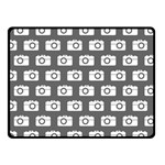 Modern Chic Vector Camera Illustration Pattern Double Sided Fleece Blanket (Small) 