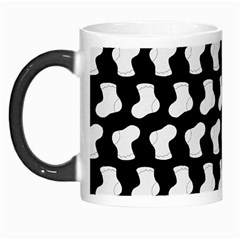 Black And White Cute Baby Socks Illustration Pattern Morph Mugs by GardenOfOphir