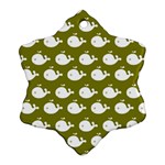 Cute Whale Illustration Pattern Snowflake Ornament (2-Side) Front