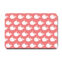 Cute Whale Illustration Pattern Small Doormat  by GardenOfOphir