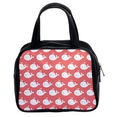 Cute Whale Illustration Pattern Classic Handbags (2 Sides) by GardenOfOphir
