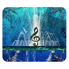 Clef With Water Splash And Floral Elements Double Sided Flano Blanket (small)  by FantasyWorld7