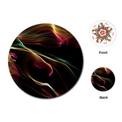 Glowing, Colorful  Abstract Lines Playing Cards (round)  by FantasyWorld7